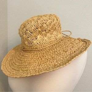 The Scala Collection Crochet Raffia Straw Sun Beach Hat